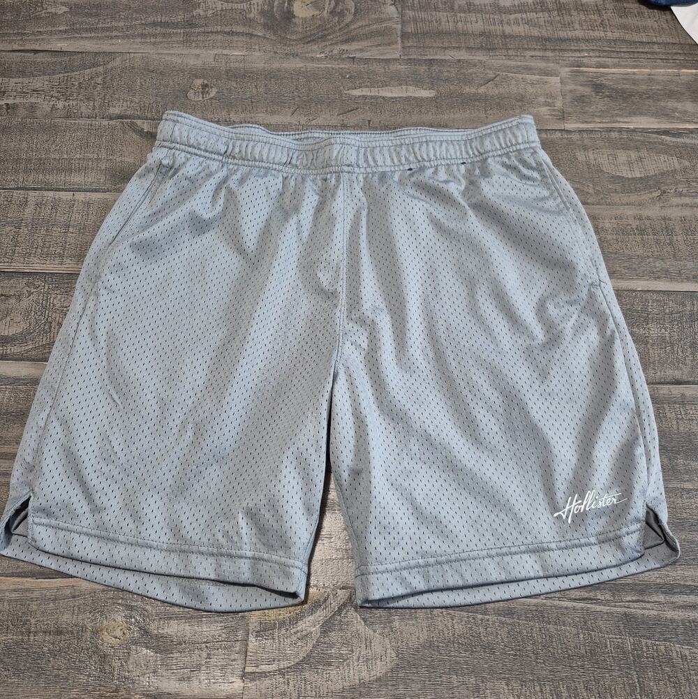 Hollister Athletic Shorts Mens Medium Gray Drawstring Mesh Pockets 31 x 6 1/2